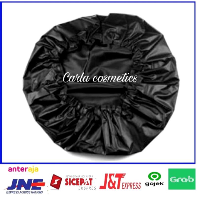 shower cap penutup rambut warna hitam/shower cap tebal polos
