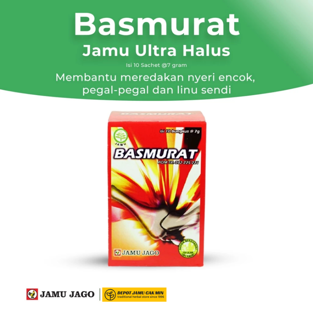 

Basmurat Jamu Serbuk Ultra Halus Membantu Mengatasi Encok, Pegal-Pegal dan Linu Sendi