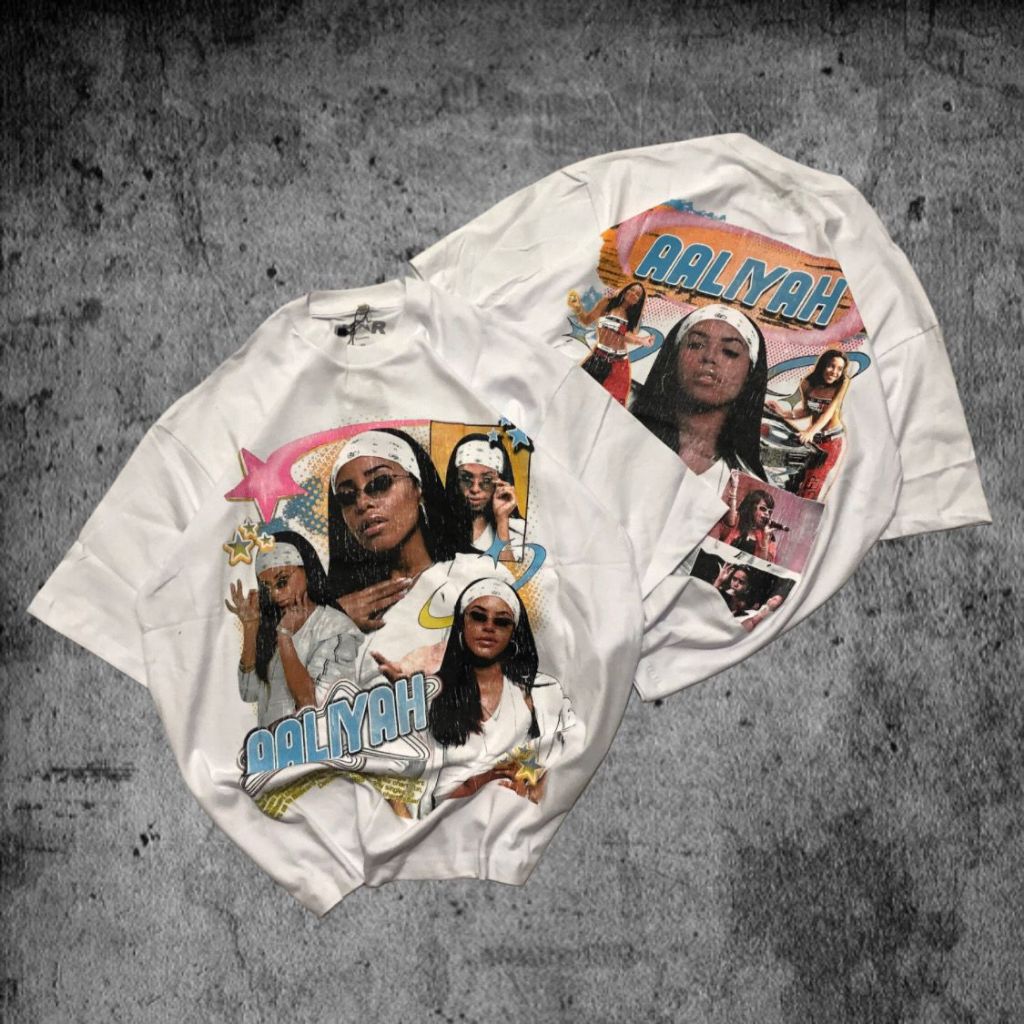 Baju Kaos Oversize Aaliyah - T Shirt Aaliyah Oversize White 20s