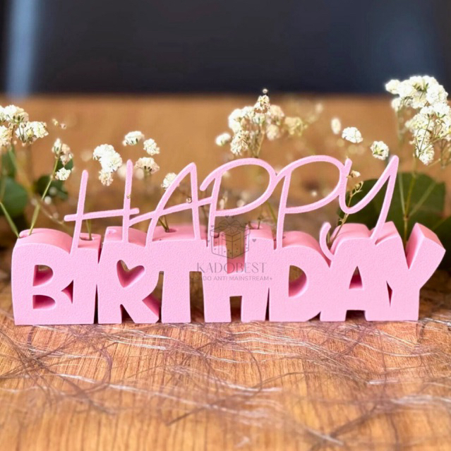 Kadobest Dekorasi Tulisan Ulang Tahun Happy Birthday Barbie Dekor Meja Plastik