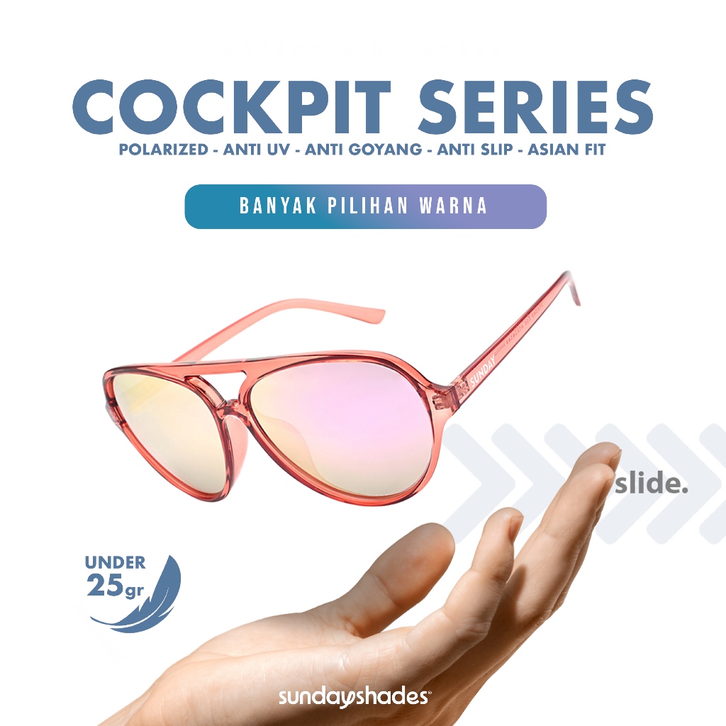 Kacamata Lari Olahraga Sunday Shades Co (Seri Cockpit)