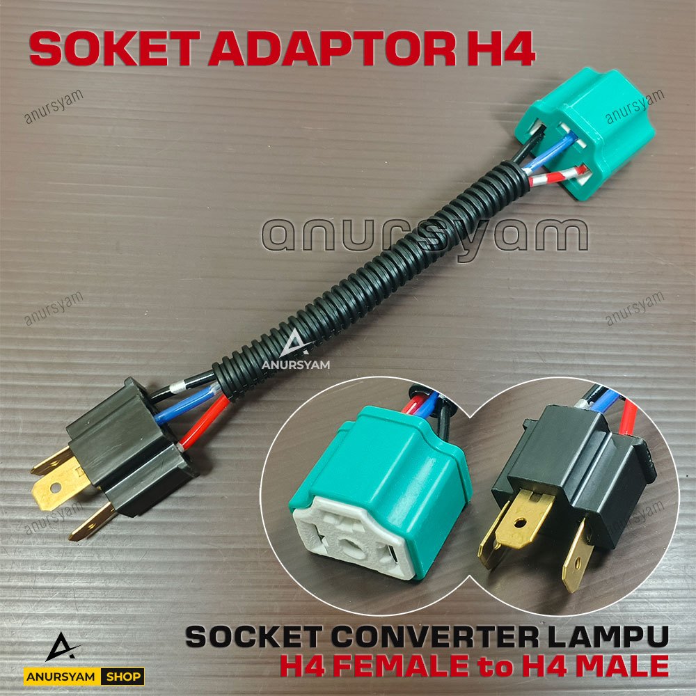 Soket Converter Lampu H4 Female ke H4 Male - Socket Adaptor Lampu