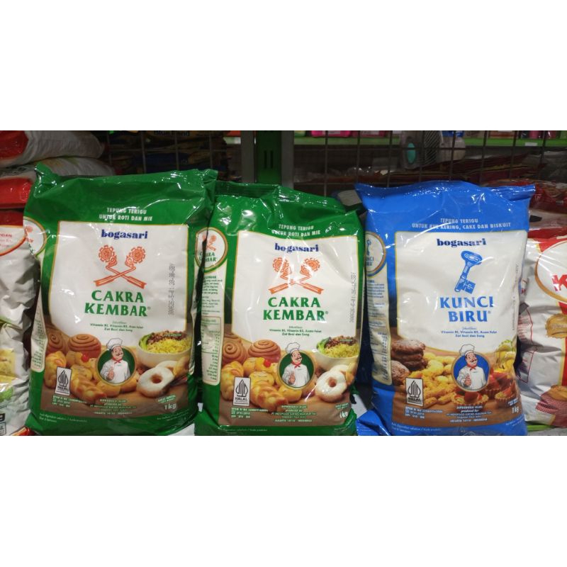 

TEPUNG CAKRA KEMBAR 1KG & KUNCI BIRU 1KG KEMASAN PREMIUM