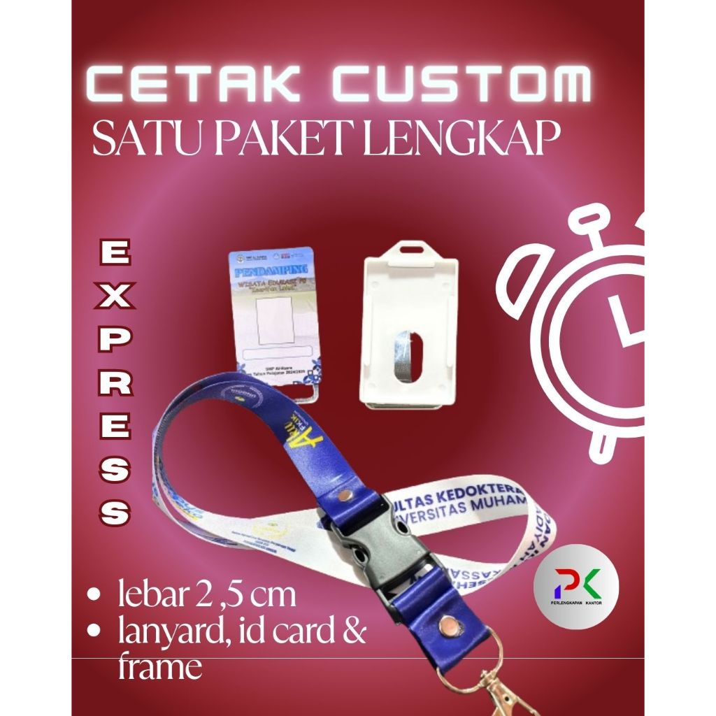 

EXPRESS!!! Cetak Lanyard Sublim 2,5cm SATU PAKET LENGKAP/ tali idcard print 2,5cm (1 HARI JADI)