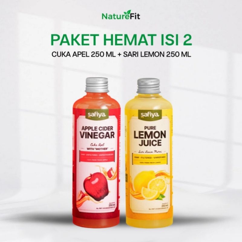 

Safiya Paket Cuka Apel 250 ML + Sari Lemon 250 ML Original Detox