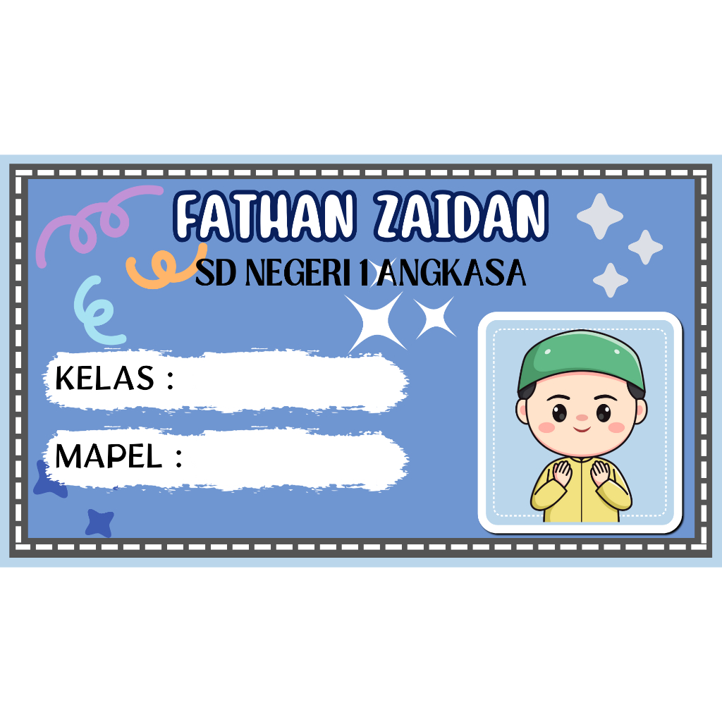 

STIKER/LABEL BUKU PELAJARAN, BUKU TULIS ANAK LAKI-LAKI PART 3