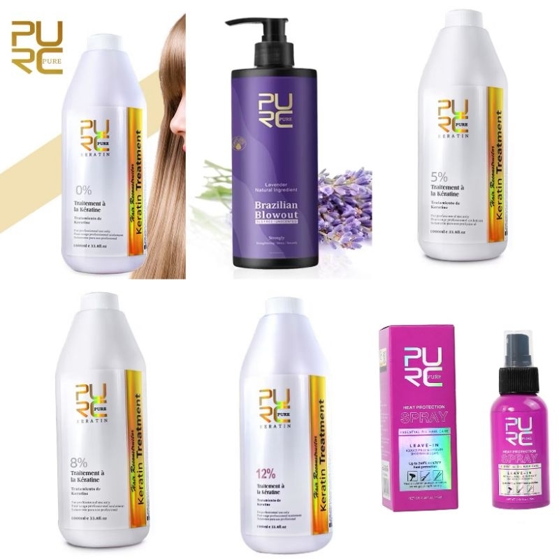 Pelurus Rambut Keratin pure purc Treatment Smooting Brazilian Protein silver Gold 1000ml