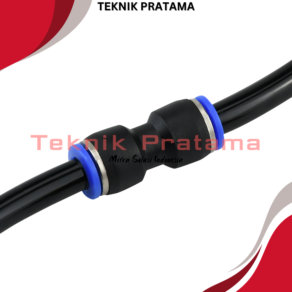 Fitting type PU 8mm Fitting lurus selang ke selang ukuran 8mm x 8mm