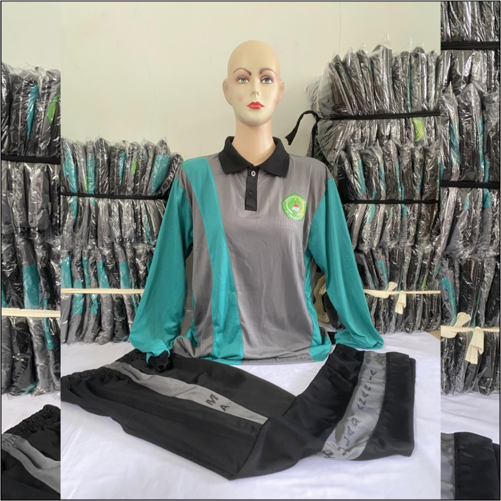Setelan Baju Olahraga SMA Lengan Panjang Custom Desain