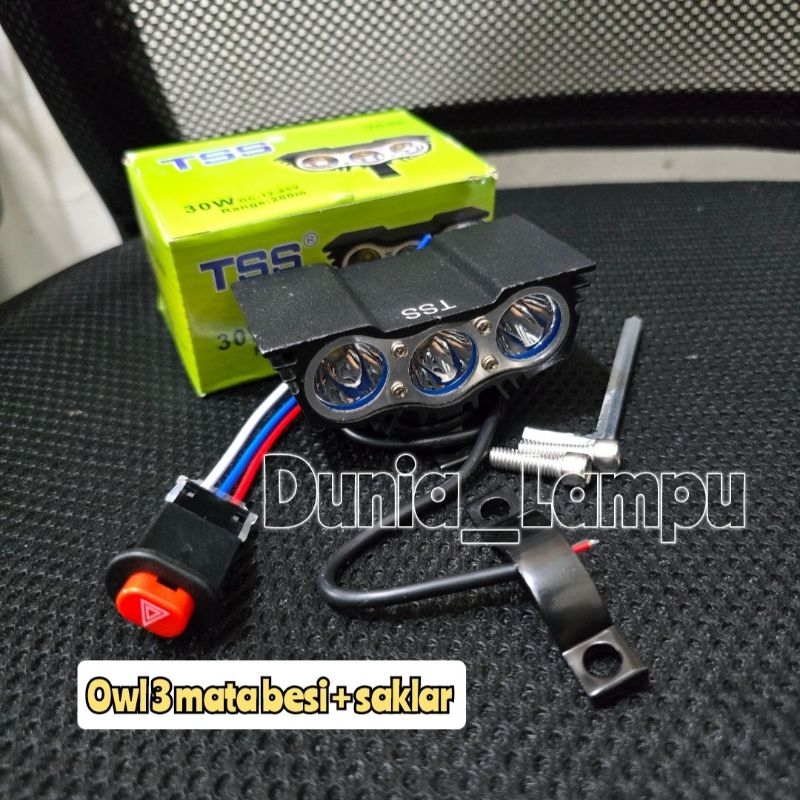 Promo Lampu tembak OWL mata elang 3 mata Led White Universal Lampu Motor Sorot OWL  Cree 3mata plus 