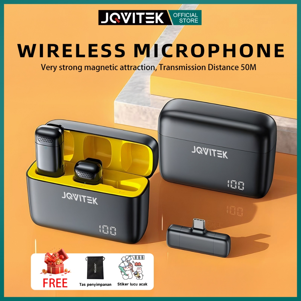 KelGo - jqvitek mic LM03/LM04 Mini Microphone Bluetooth Mikrofon Nirkabel Lavalier tanpa kabel hp