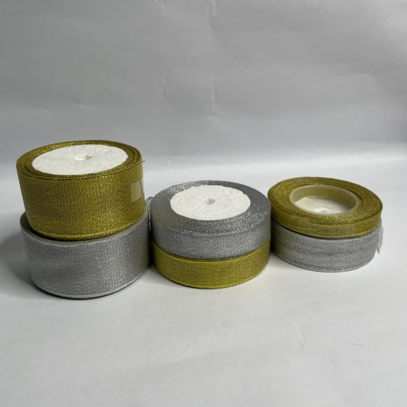 

pita satin gliter metalik gold silver 4cm 2,7cm 2cm 1cm 3,8cm 1meter