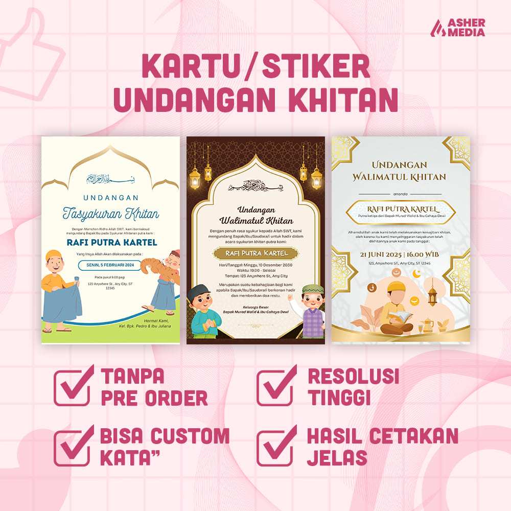 

KARTU ATAU STICKER UNDANGAN KHITAN