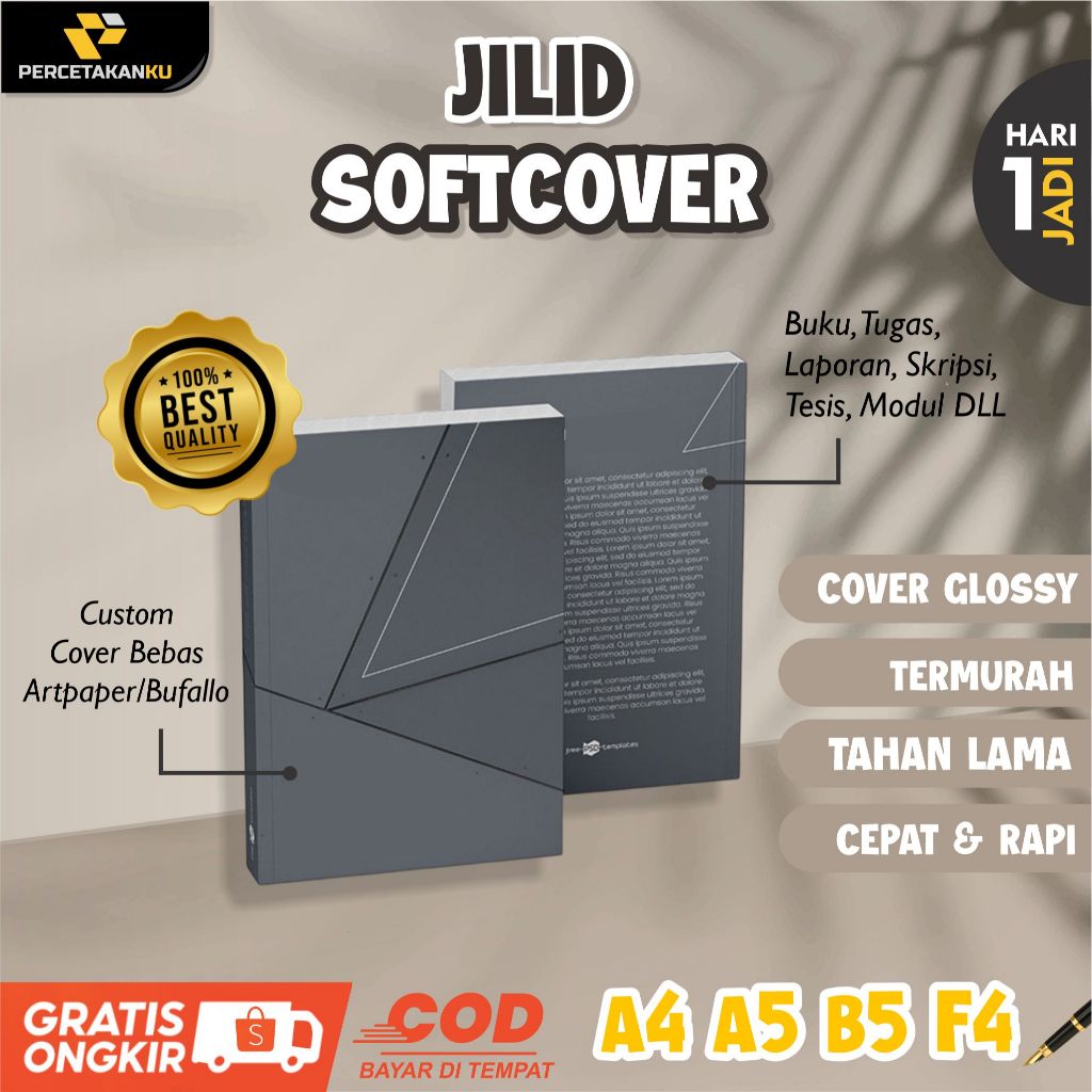 

Jild Softcover A5 A4 B5 Custom Cover Bebas Artpaper/Bufallo satuan