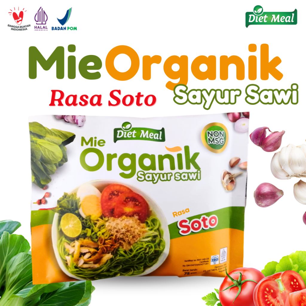 

Mie Diet ORGANIK Sawi Rasa SOTO Non MSG