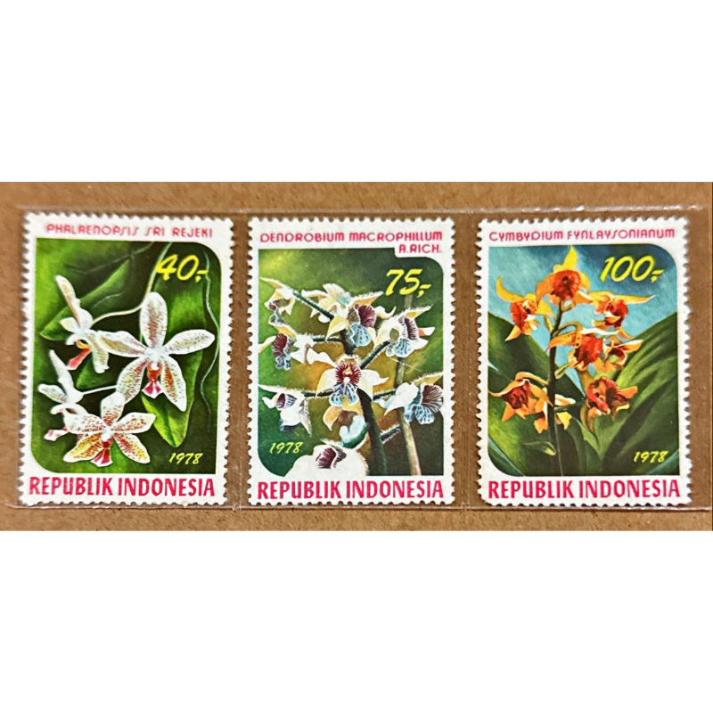 

(BA) PRANGKO INDONESIA 1978 ANGGREK 3V COMPLIT SET MNH.