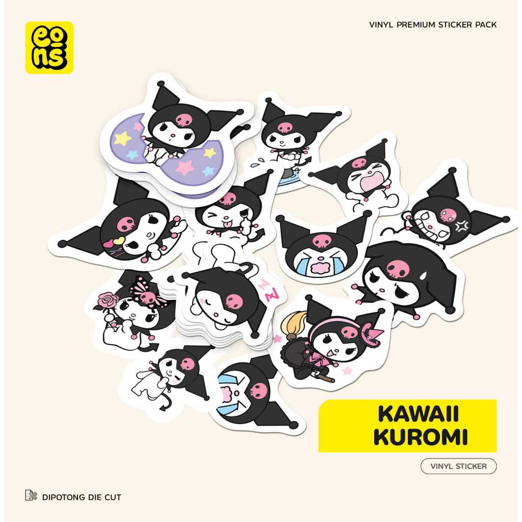 

Sticker KAWAII KUROMI Bahan Vinyl Waterproof Doff - Stiker Laptop Diary Notebook Journal Koper