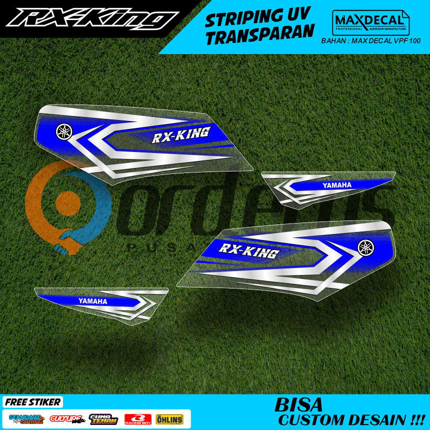 STIKER MOTOR RX KING LIS STRIPING TRANSPARAN  DESAIN UNIK SIMPLE MINIMALIS FREE REQUEST WARNA/TULISA