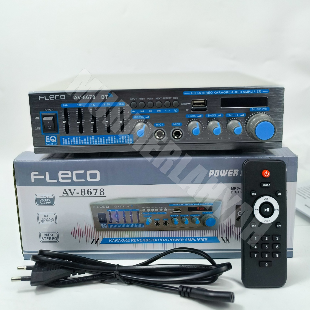 AMPLI FLECO AV-8678 / Power max - 1000 Watt Amplifier Bluetooth Audio