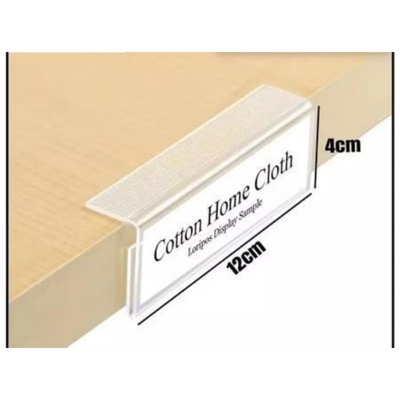 

LABEL DISPLAY HARGA ACRYLIC//AKRILIK PRODUCT//PRICE TAG//TAG CARD SLIP MINIMARKET/4 X 12 CM