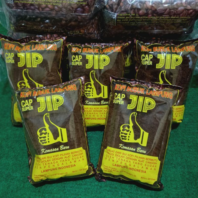 

5 Pcs Kopi Jempol Lampung 225gr Cap JIP Asli Kopi Lampung