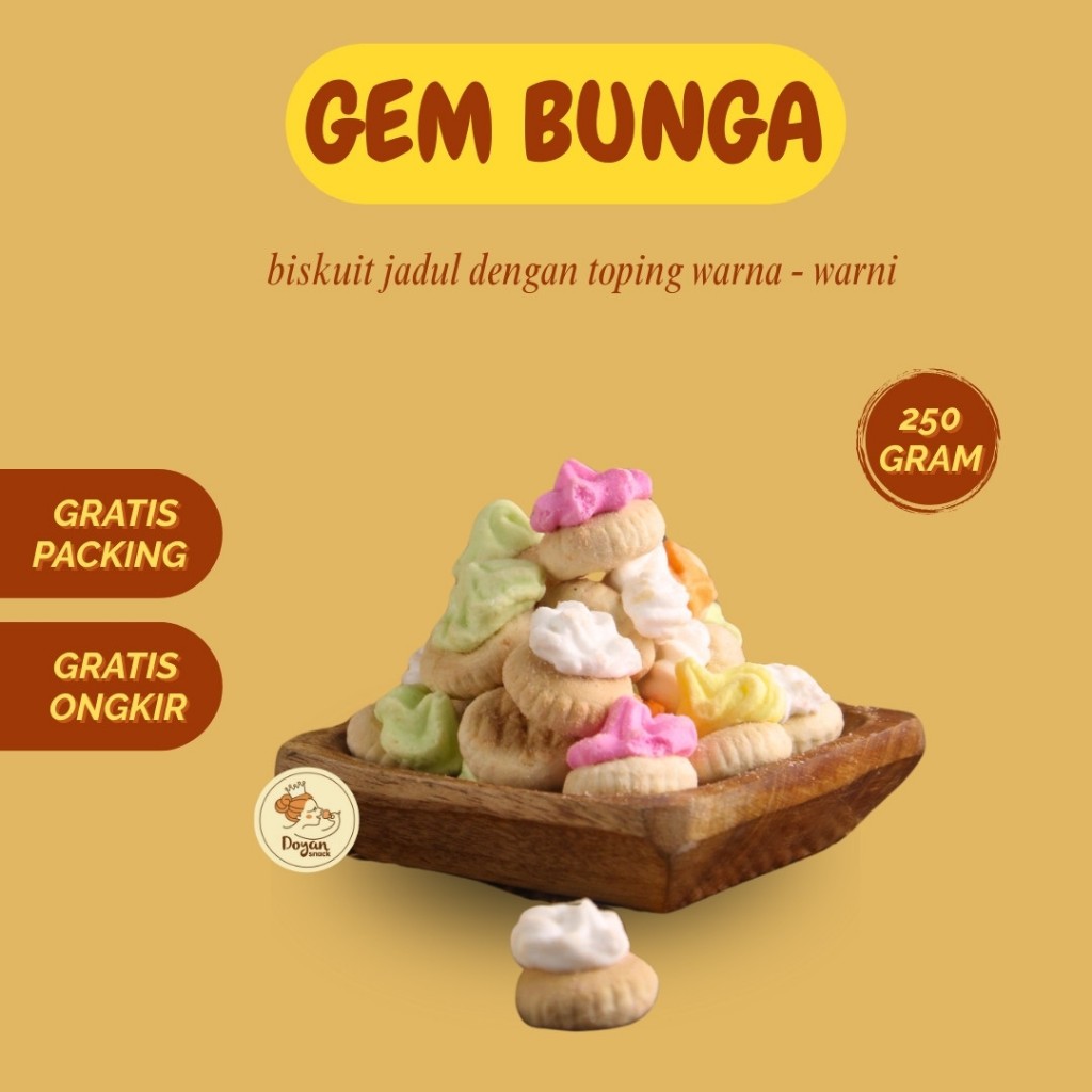 

GEM BUNGA / BISKUIT JADUL GEM BUNGA 250GR / GEM KEMBANG