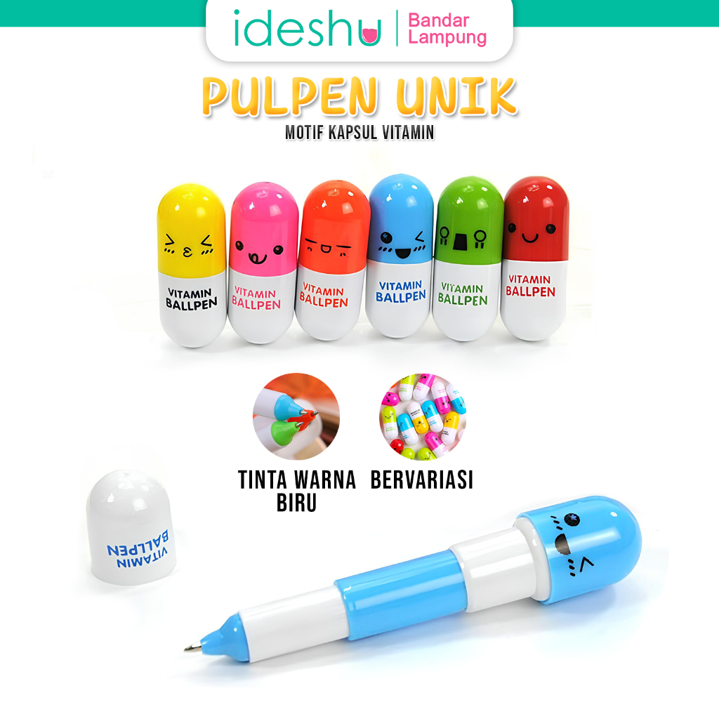 

Pulpen Kapsul Pena Vitamin Isi 6 Unik Pena Lucu Souvenir 022