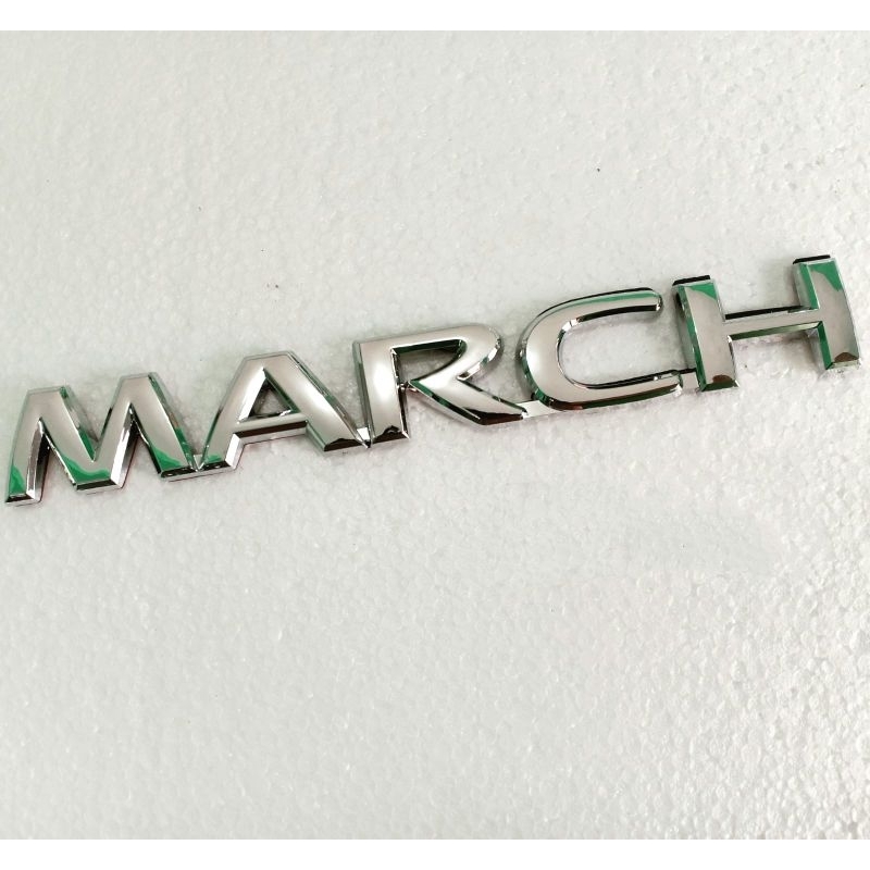 Emblem logo nissan march ukuran original march bagasi silver chrome timbul