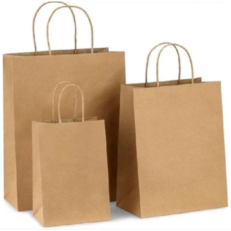 

S ( S49 ) PAPER BAG POLOS WARNA HITAM DAN COKLAT/ PAPERBAG SOUVENIR
