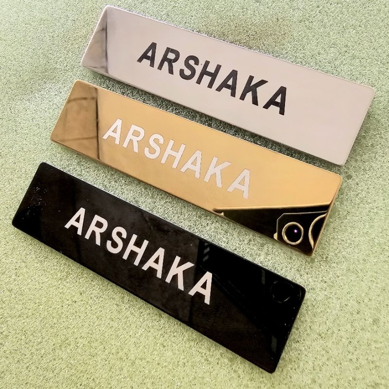 

Papan Nama Dada Laser Titanium Mirror Magnet