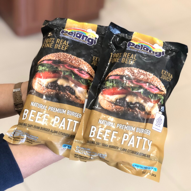 

[HANYA PENGIRIMAN INSTANT] Burger Beef Patty Isian Burger non msg Pelangi Anak Frozen Food 100% Halal Non Msg Bebas pengawet