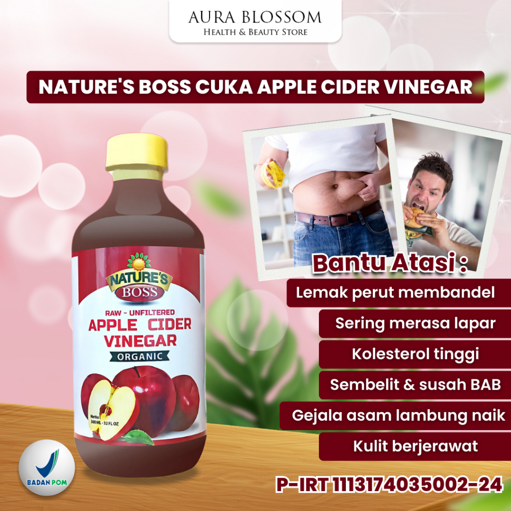 

Nature's Boss Cuka Apple Cider Vinegar Organic isi 300 ml