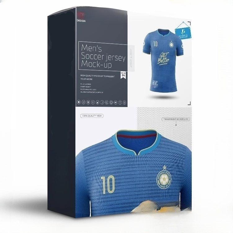Men's Soccer Jersey Mockup | Koleksi Mockup Jersey Sepak Bola Pria Eksklusif untuk Photoshop dengan 