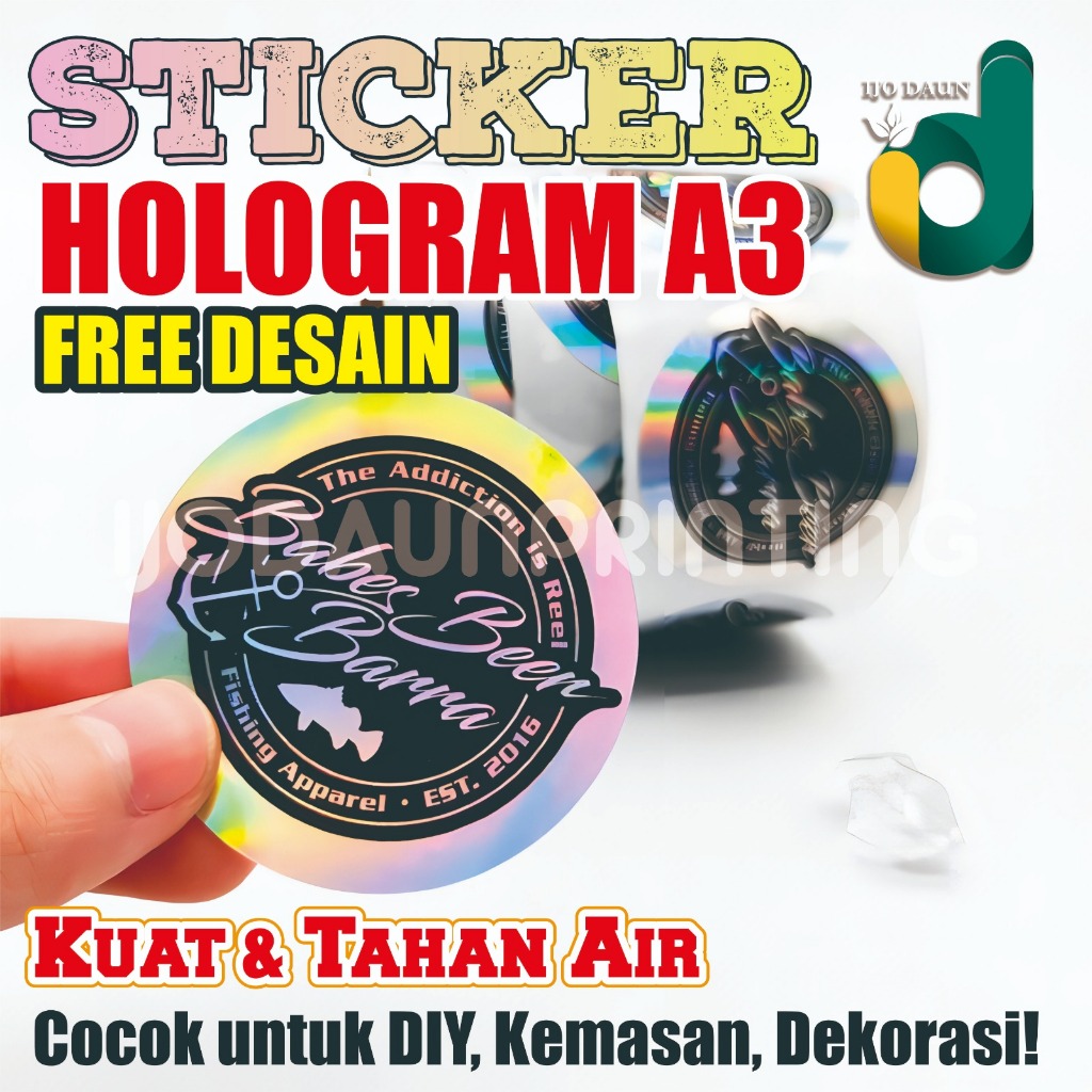 

STICKER HOLOGRAM A3 CETAK + CUTTING HARGA MURAH