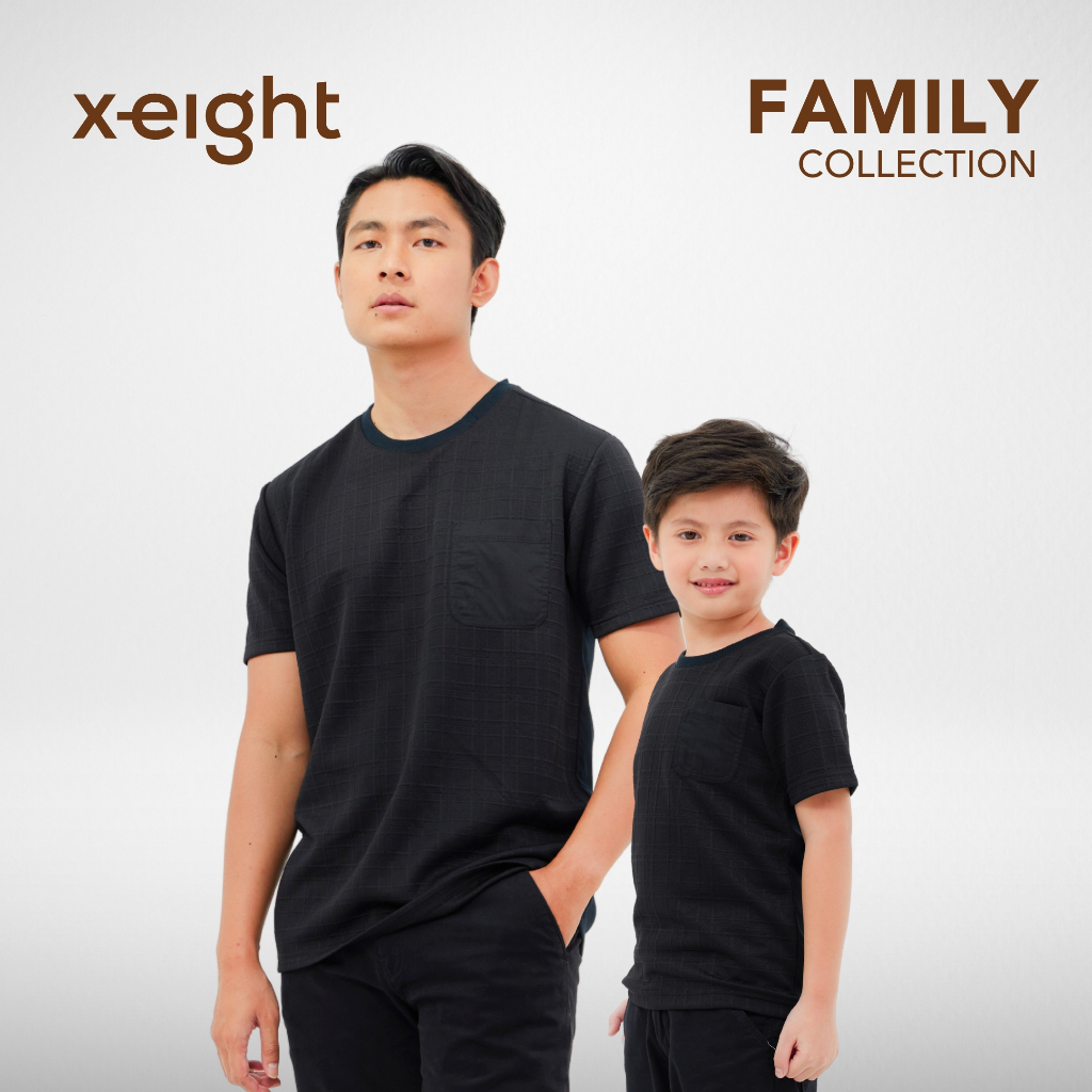 X EIGHT Radim T-Shirts Couple Family - Kaos Tekstur Couple Ayah Anak