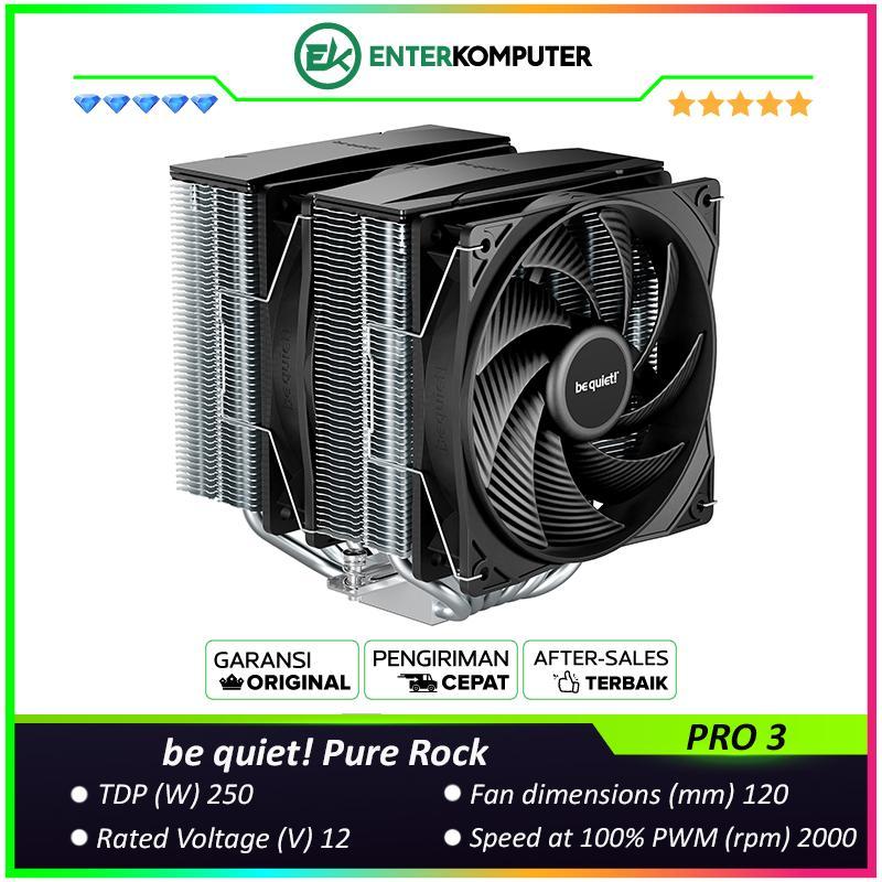 be quiet Pure Rock PRO 3 - Impressively Performant and compact - High Performance Cooling - 2x Pure 