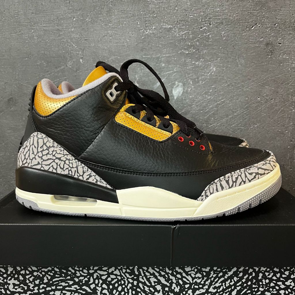 AIR JORDAN 3 BLACK CEMENT GOLD