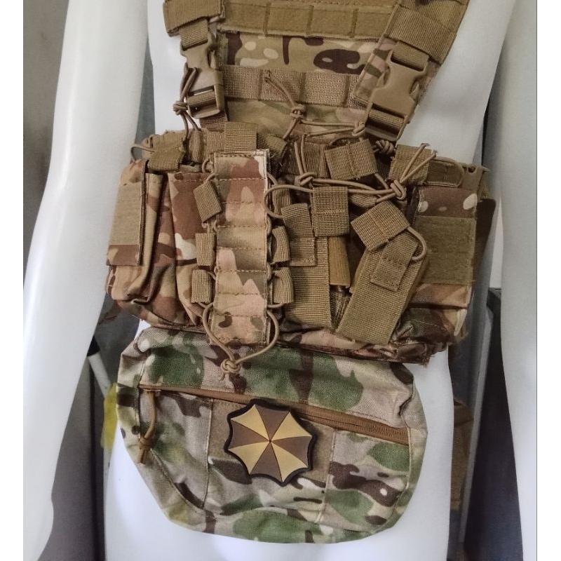 Multicam Chest Rig Tactical Vest Military Model With Pouches And Helmet Cover New Old Stock