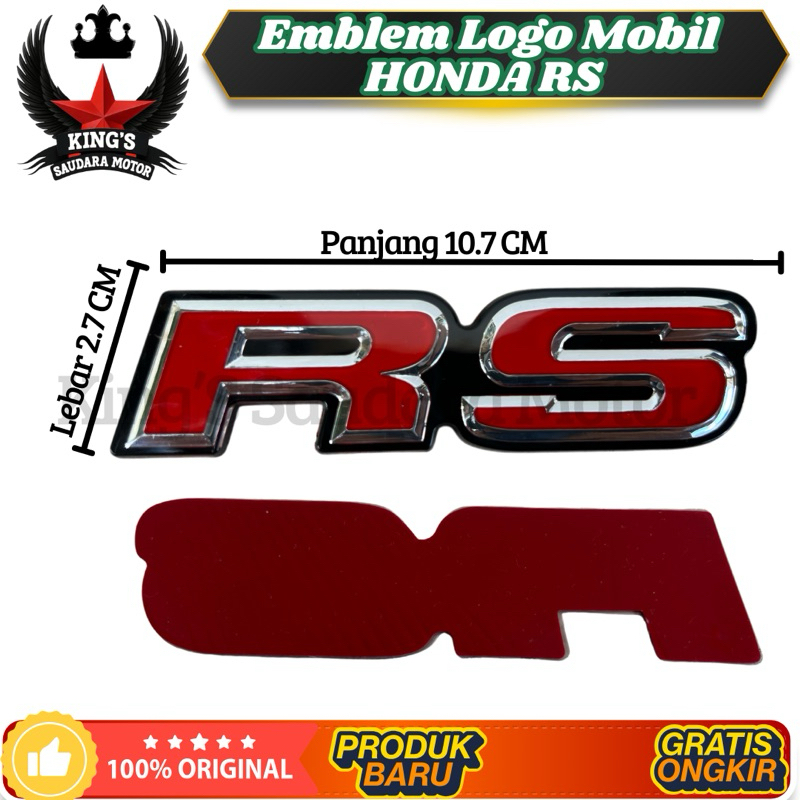 Emblem Logo Mobil HONDA RS Original