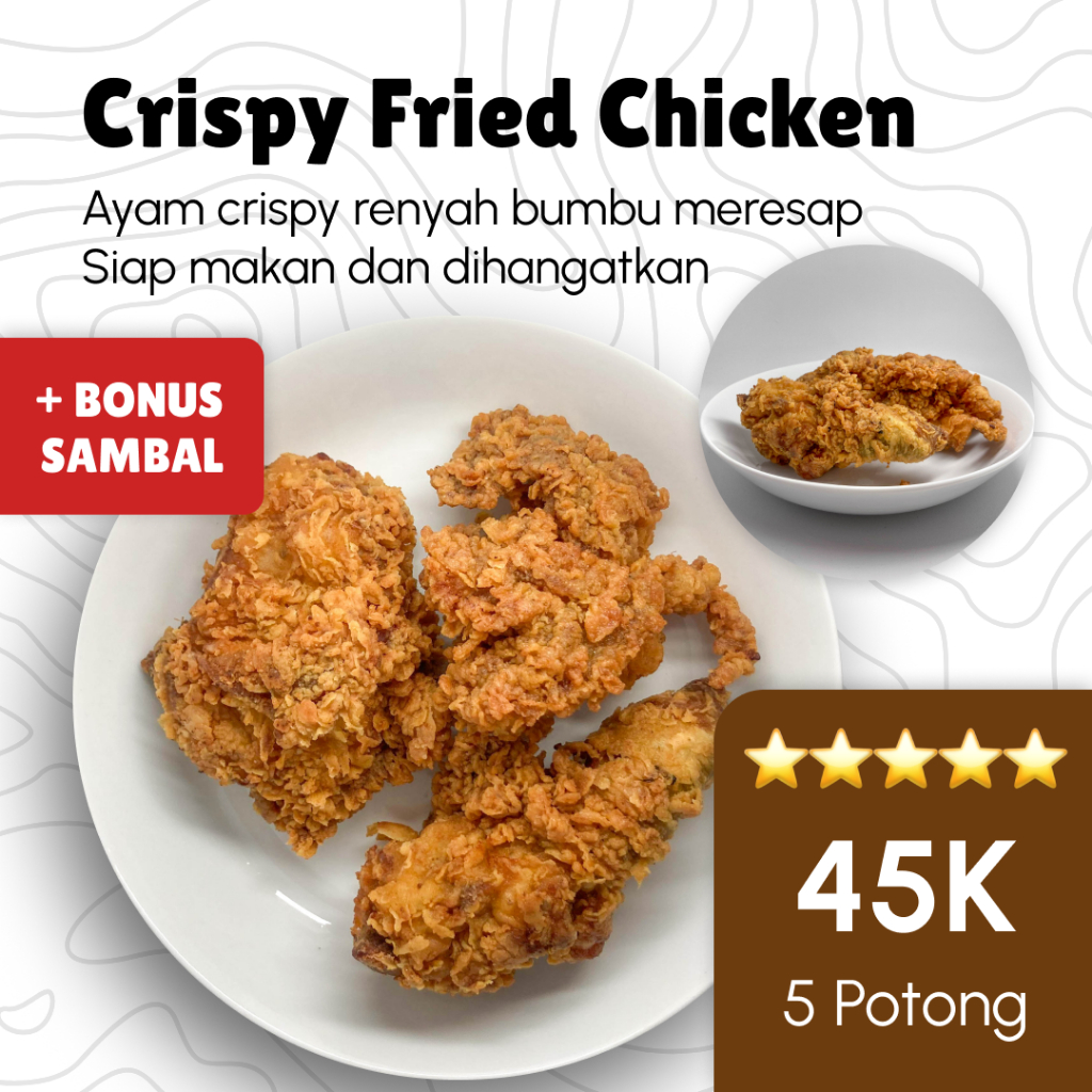 

Crispy Fried Chicken Bumbu Renyah Siap Makan (5 Potong) Frozen Food