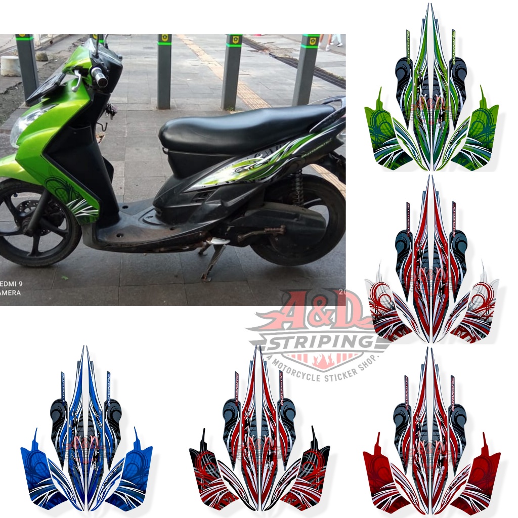 Stiker Striping Standar Set Motor Yamaha Mio Soul karbu 2009