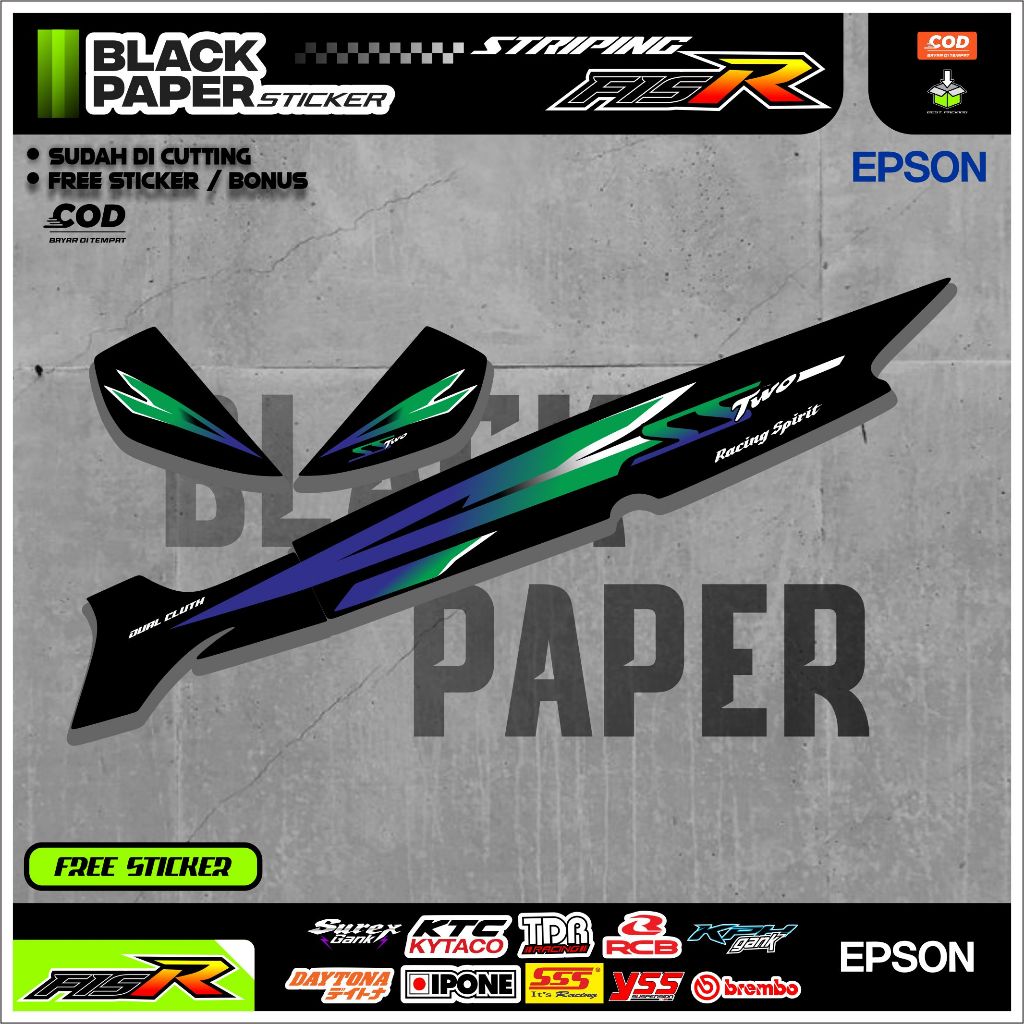 STRIPING STIKER VARIASI YAMAHA FIZR FIZ R SSTWO SS TWO MALAYSIA SS TWO RACING DUAL CLUTH