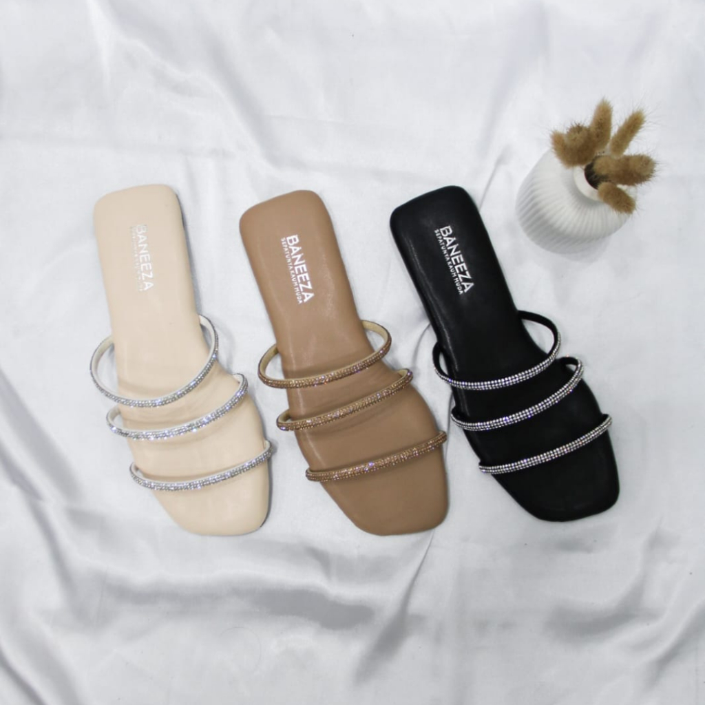 Baneeza Miho Sandal Teplek Wanita Big Size Model Cantik Sandal Wanita Korea Sol Karet Anti Slip