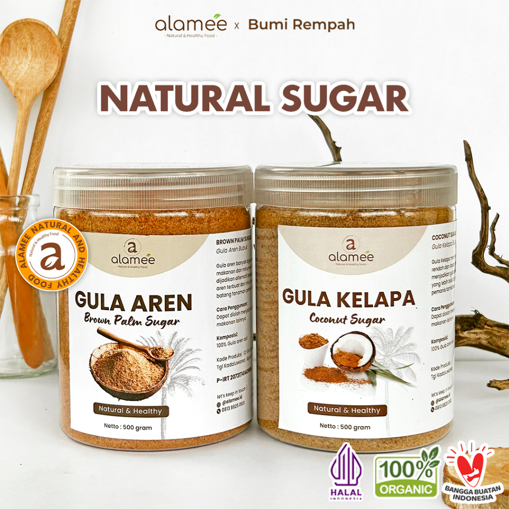 

ALAMEE Gula Semut Kelapa Aren Organik Asli Bubuk Coconut Sugar Premium Powder Natural Organik 500gr
