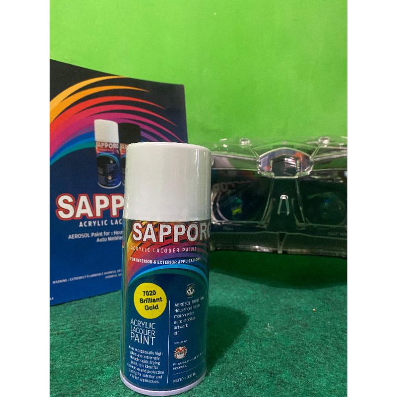 

Pilox sapporo acrylic lacquer paint, Cat semprot akrilik (WARNA BRILLIANT GOLD 7020)
