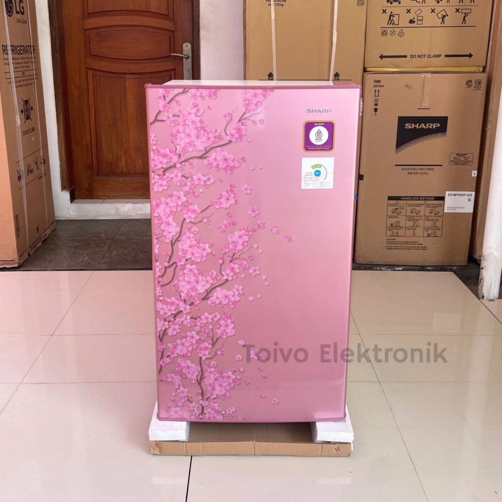 Sharp SJN 162 / SJN162 Sakura Kulkas 1 pintu Garansi Resmi SJN-162 Pink/Hijau/Biru