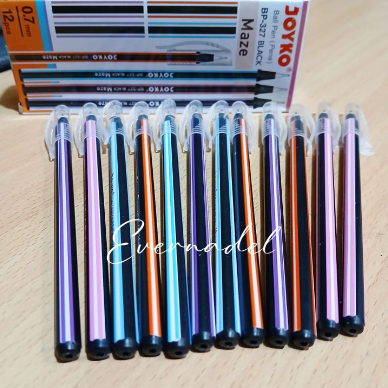 

[Per Kotak] Pulpen Ulir Joyko Maze Ball 12pcs Pen Tinta Hitam Pena BP-327