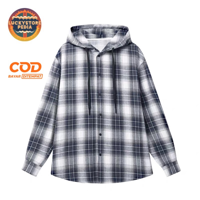Kemeja pria flanel hoodie kupluk/Kemeja Cowok/Kemeja flanel Cowok/Kemeja wanita/kemjea pria flanel/k