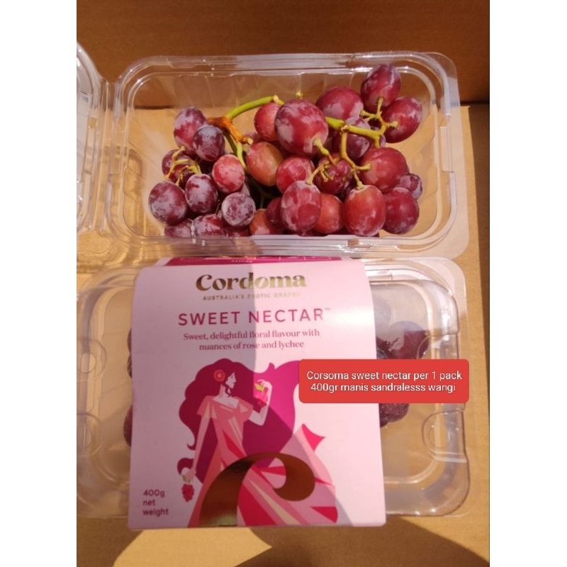 

Buah anggur sandralesss sweet nectar l pack 400gr buah