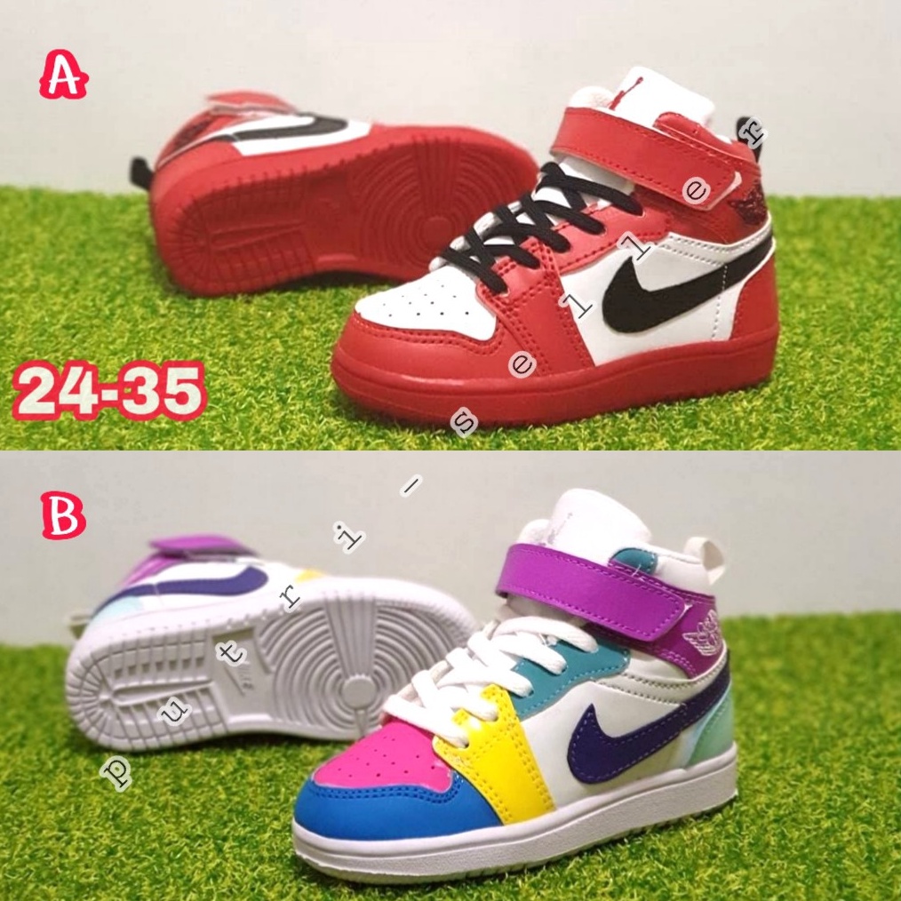 KODE N6J SEPATU ANAK NIKE AIR JORDAN PINK DAN MERAH SEPATU BOOTS CEWEK COWOK